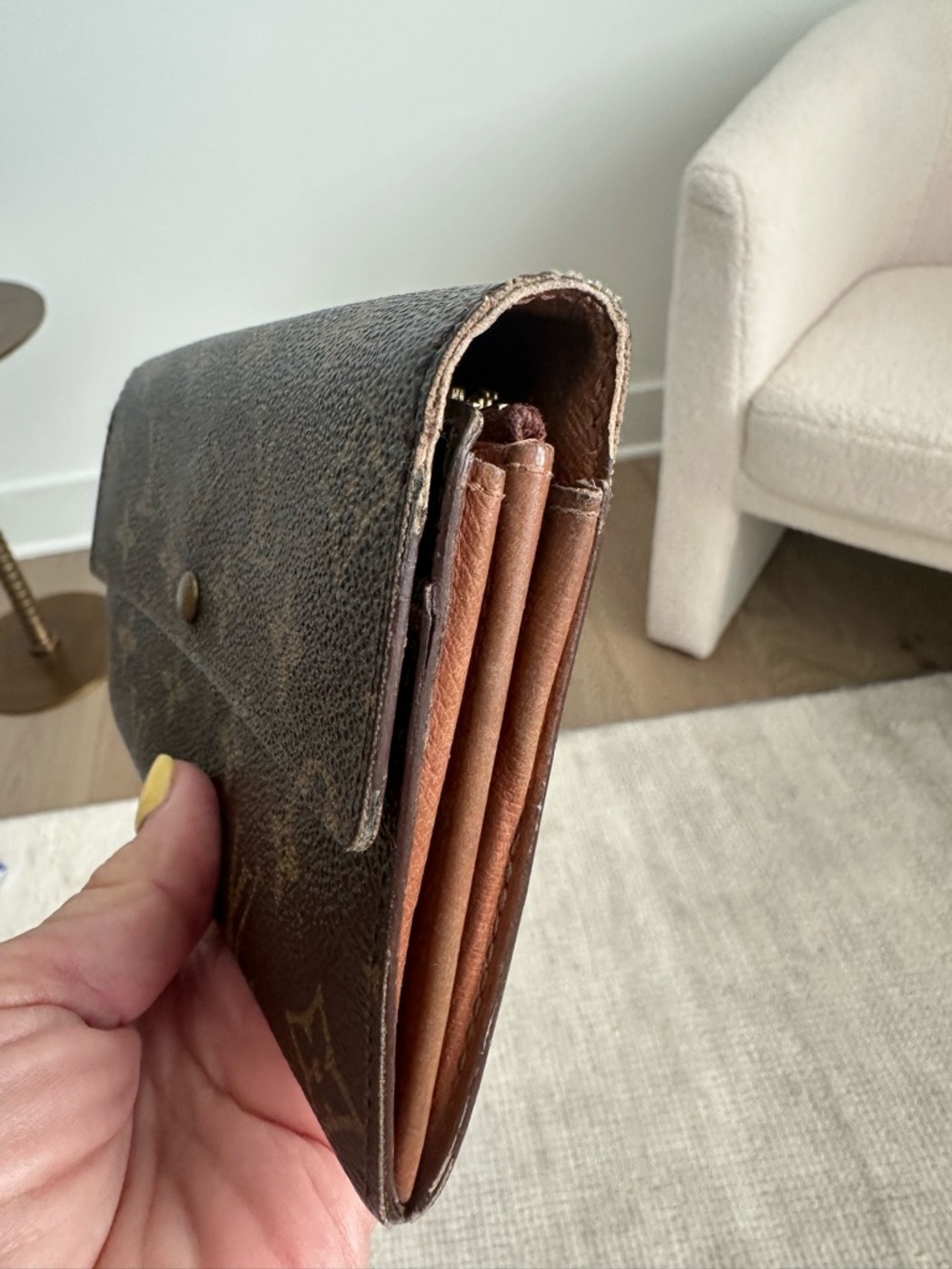 Louis Vuitton Monogram Sarah Long Wallet - Dark Brown & Gold - Picture 4 of 8
